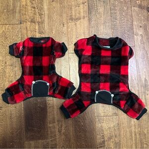 Dog Plaid Christmas Pajamas Sweater Size Small and Medium